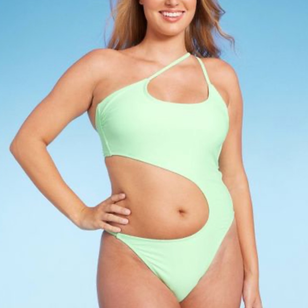 Mint Green Cut Out Swimsuit